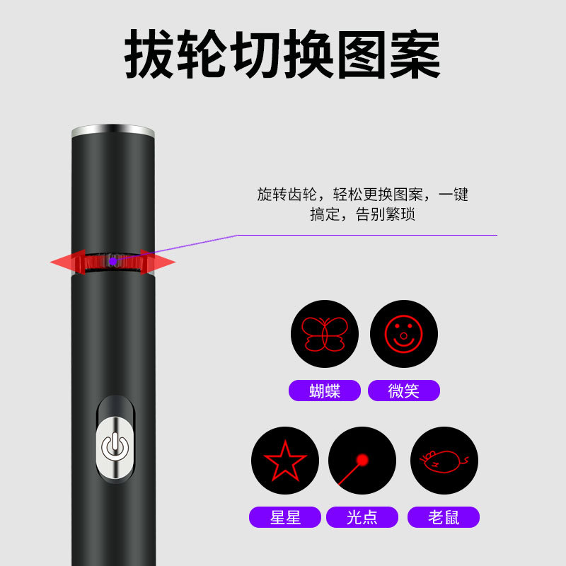 伍德氏照猫癣灯 照猫癣猫尿专用紫光手电筒 红外线激光笔逗猫玩具图片