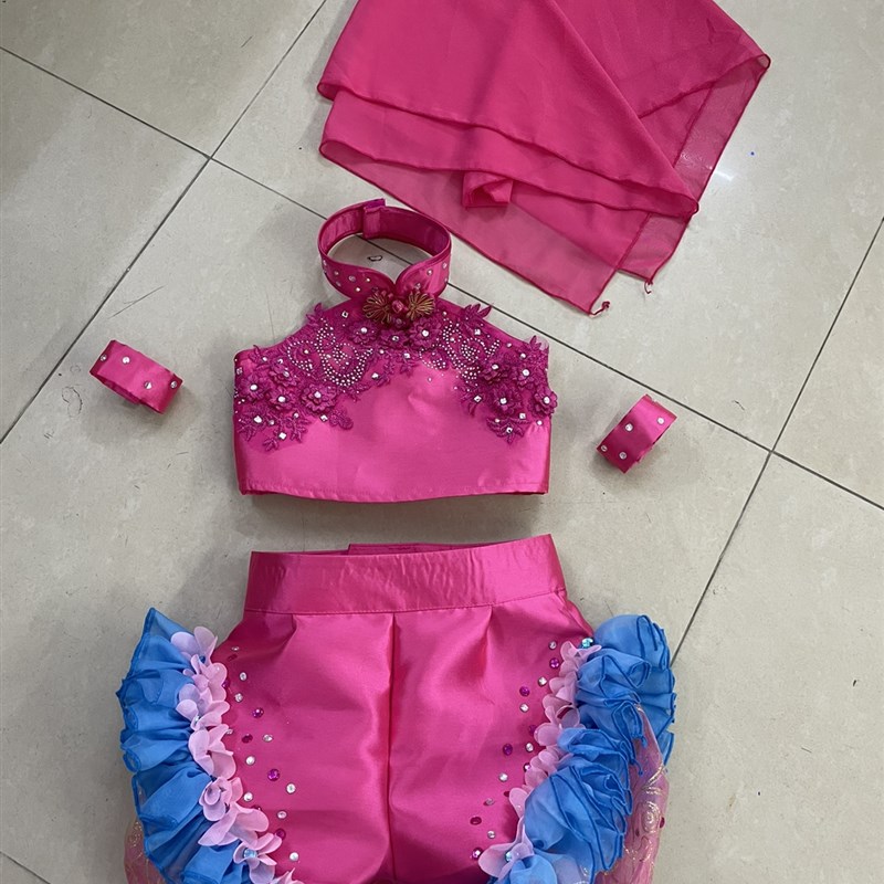 儿童民族舞蹈演出服小舞蹈家妞啊扭秧歌舞台表演服幼儿舞台装少儿