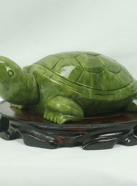 天然玉石乌龟摆件南玉客厅玄关展柜饰品玉龟母子龟雕刻岫玉工艺品