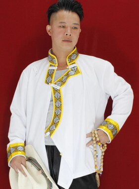 藏民族服装上衣藏式生活装锅庄舞休闲藏装藏衣22年新款宽松男衬衣