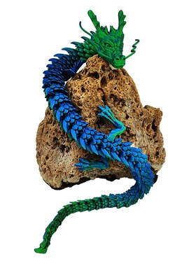 关节龙3d打印中国龙摆件玩具模型手办创意礼品鱼缸造景车内装饰