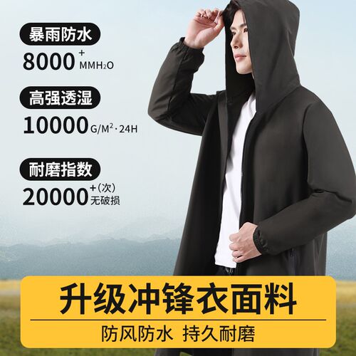 厨房防水罩衣男款工作服秋冬大人防油长袖围裙护衣大褂长款干活新