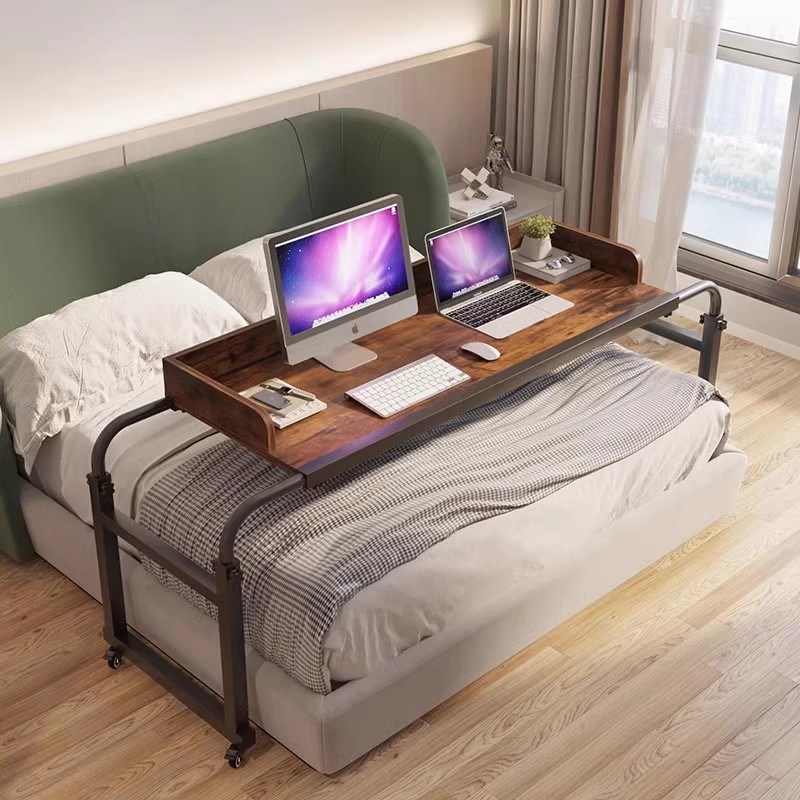 虎爸爸可倾斜电脑桌床上双人电脑桌跨床桌移动台式电脑桌护理餐桌