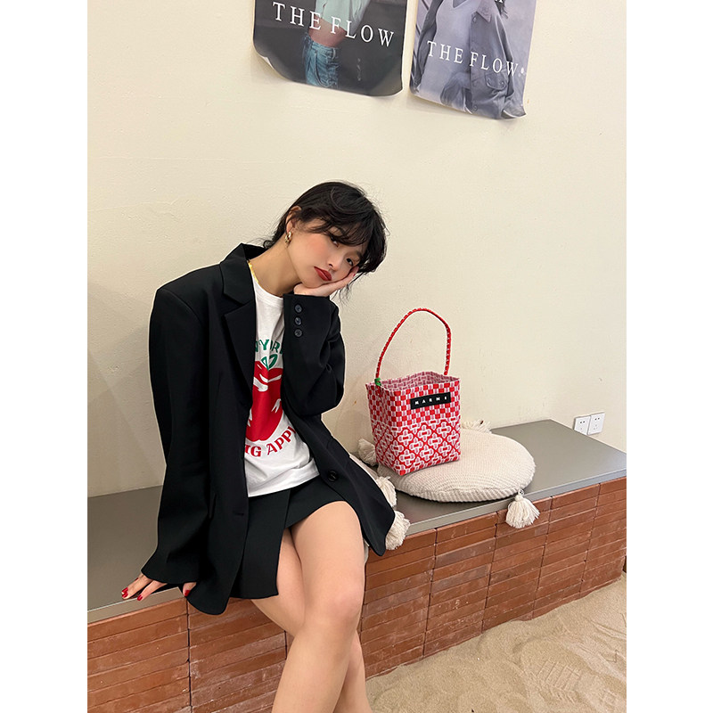 落落狷介 早春时尚套装裙2022年新款春装西装外套+设计感半身裙女