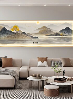 旭日东升客厅装饰画沙发背景墙轻奢高级感新款山水风景画挂画