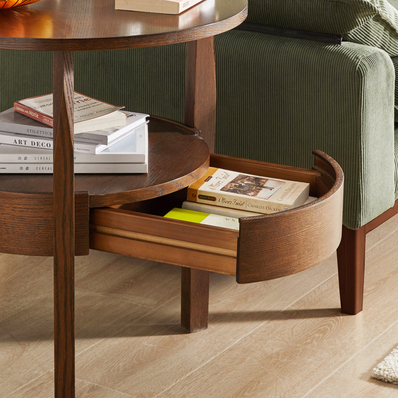 小桌子小茶几简约沙发边几边桌实木阳台小圆桌收纳角几迷你休闲桌