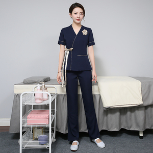姿记高端美容院美容师工作服女冬装spa纹绣美甲师职业套装修身
