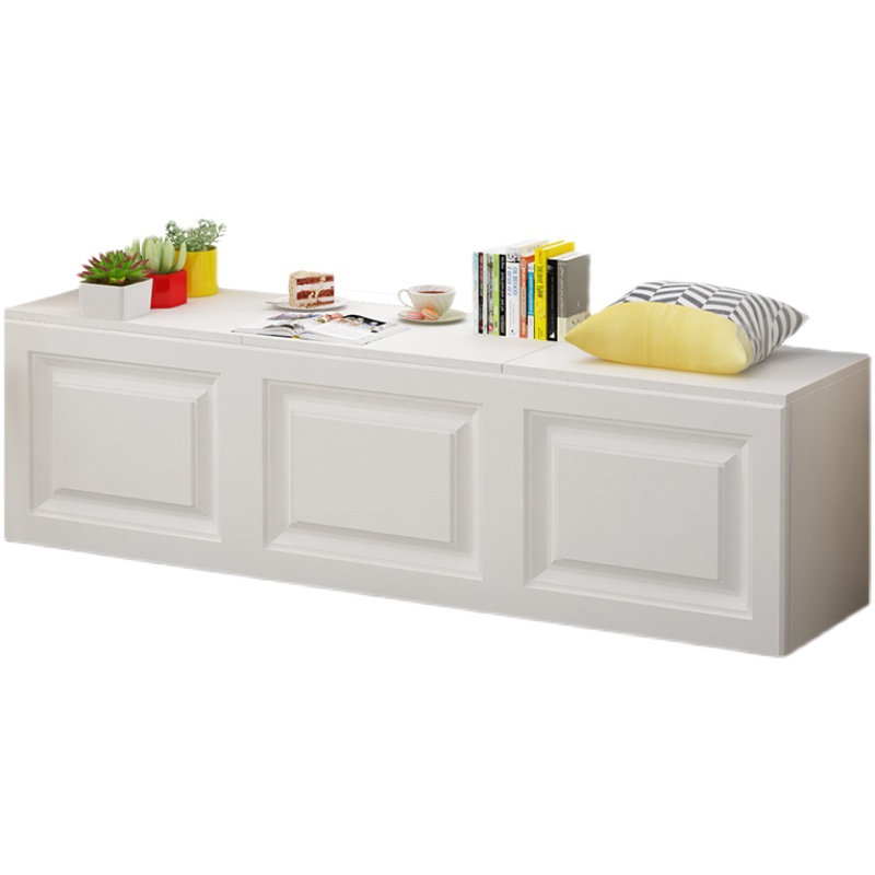 实木飘窗柜储物柜子上翻门置物柜收纳地柜阳台矮柜窗台柜可坐定制