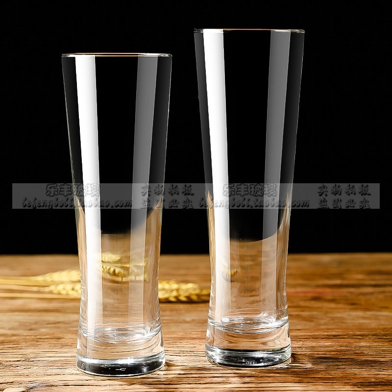 网红加厚精酿啤酒杯家用收腰玻璃杯酒吧宽口小麦扎啤杯大容量商用