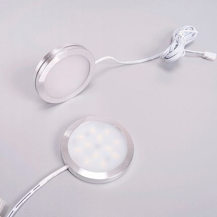 一拖二 C 12V超薄LED圆形橱柜灯柜底灯衣柜灯酒柜灯房车展示柜灯