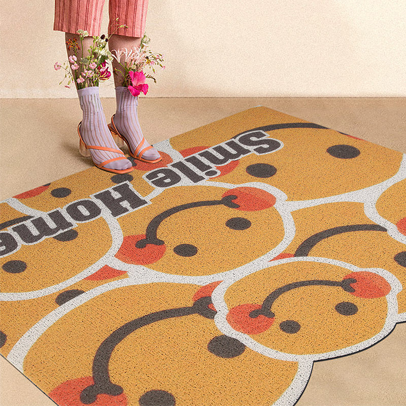 【进门地垫】摊牌可裁剪门垫笑脸丝圈易清洗入户进门加厚防滑地毯