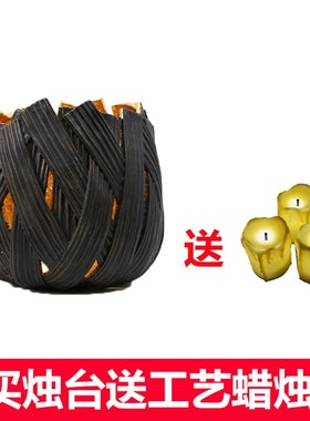 摆件办公室创意欧式铁艺叶子蜡烛台小摆件酒店客厅创意摆件工艺品