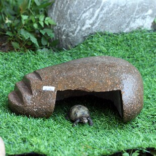 爬宠躲避窝洞穴 天然石头乌龟晒台冬眠躲避屋水族保温箱造景