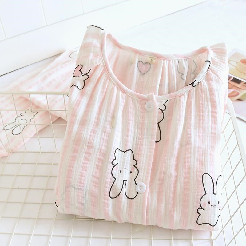 孕妇待产裙春秋月子服纯棉产后棉纱长款家居服哺乳睡裙产妇两件套