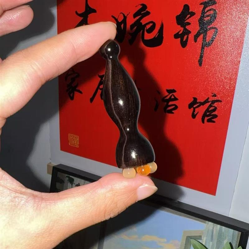 紫光檀高端羊角眼霜棒眼周按摩头皮经络按摩真檀木眼周点穴放松