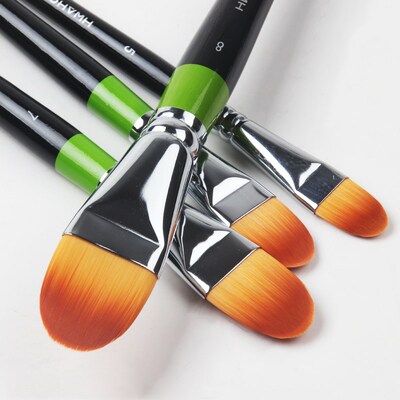 韩国华虹水彩笔HHWAHONG982圆头尼龙毛油画笔图案笔丙烯笔水粉笔