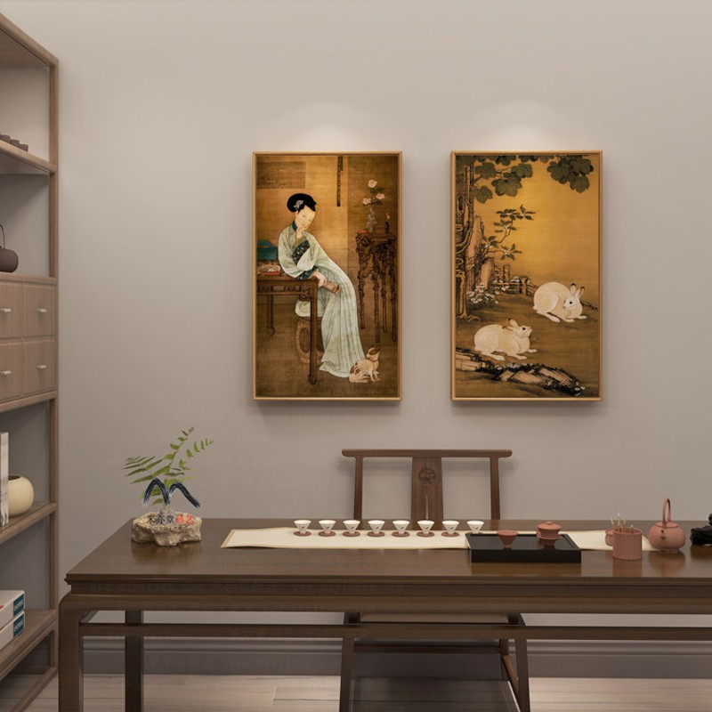 米亦堂x春阁倦读 新中式古朴仕女图人物国画餐厅客厅书房玄关挂画