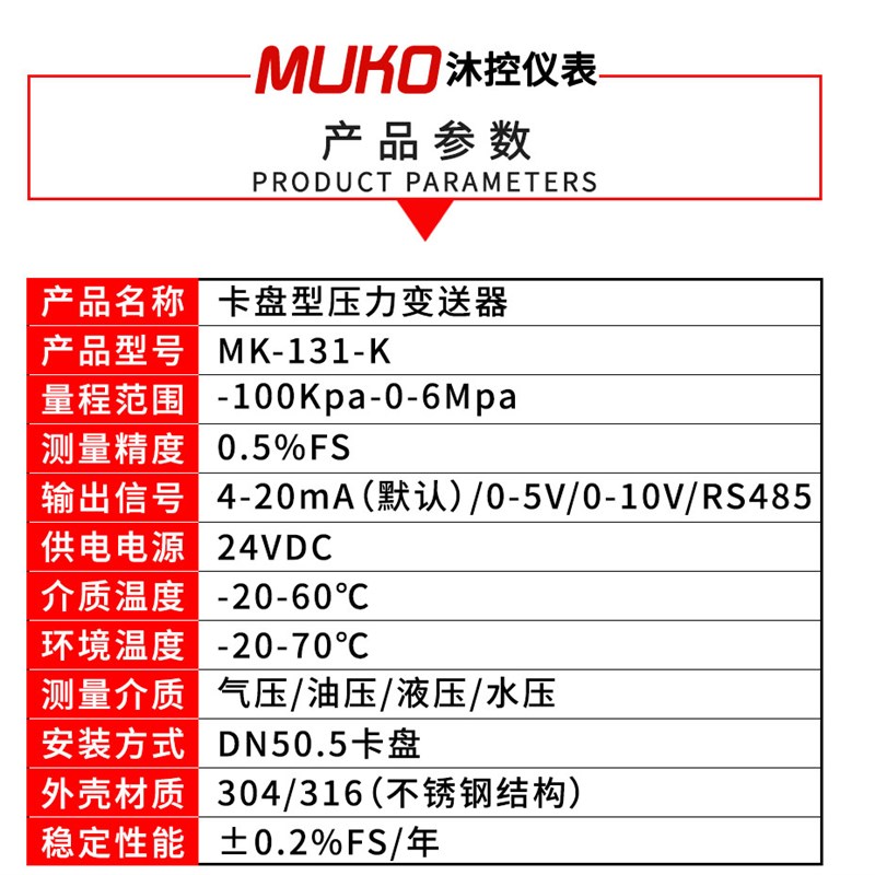 卫生卡箍式压力变送器数显卡盘型压力传感器4-20mA快装液位传感器