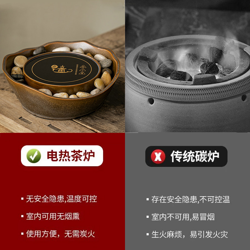 玻璃茶壶泡茶煮茶炉围炉煮茶煮茶器一套家用室内电陶炉烤茶罐罐茶