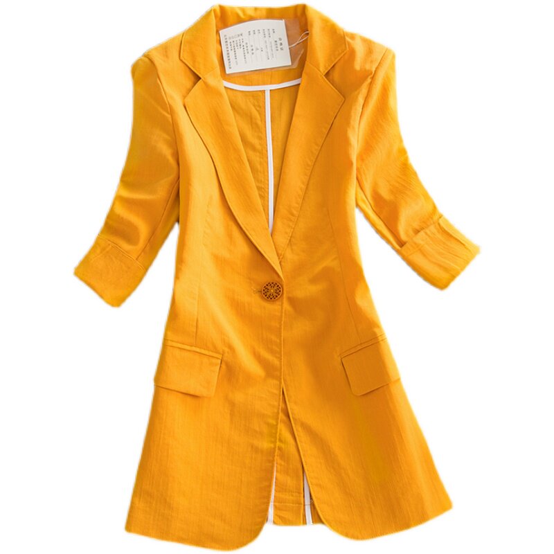 白色小西装外套女2021春季新款休闲百搭女式上衣洋气七分袖西服薄