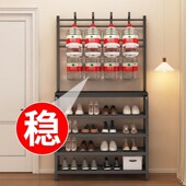 架简约 柜门厅玄关鞋 家用鞋 架衣帽架一体门口简易挂衣架多层收纳鞋