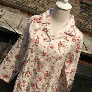女长袖 纯棉睡衣开衫 2016年春秋夏季 薄款 大码 家居服月子服棉布套装