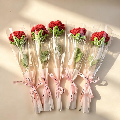 手工钩织玫瑰花母亲节送妈妈