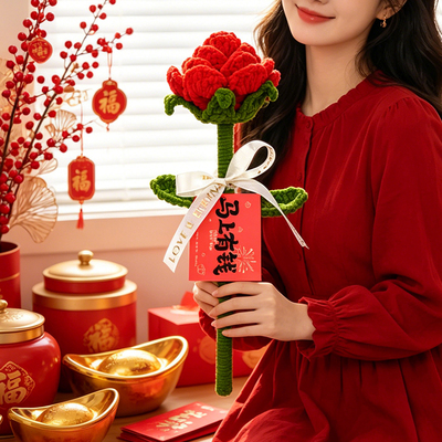 巨大号手工毛线向日葵花束生日礼