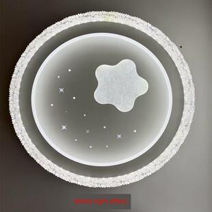 包安装新款主卧室吸顶灯LED简约轻奢儿童房间水晶灯圆形智能语音