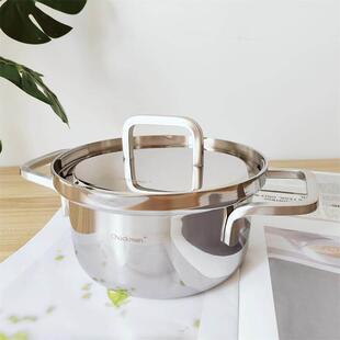 全钢Chockmen 18/10不锈钢微压小炖锅奶锅煮蛋副食品锅汤锅电磁炉