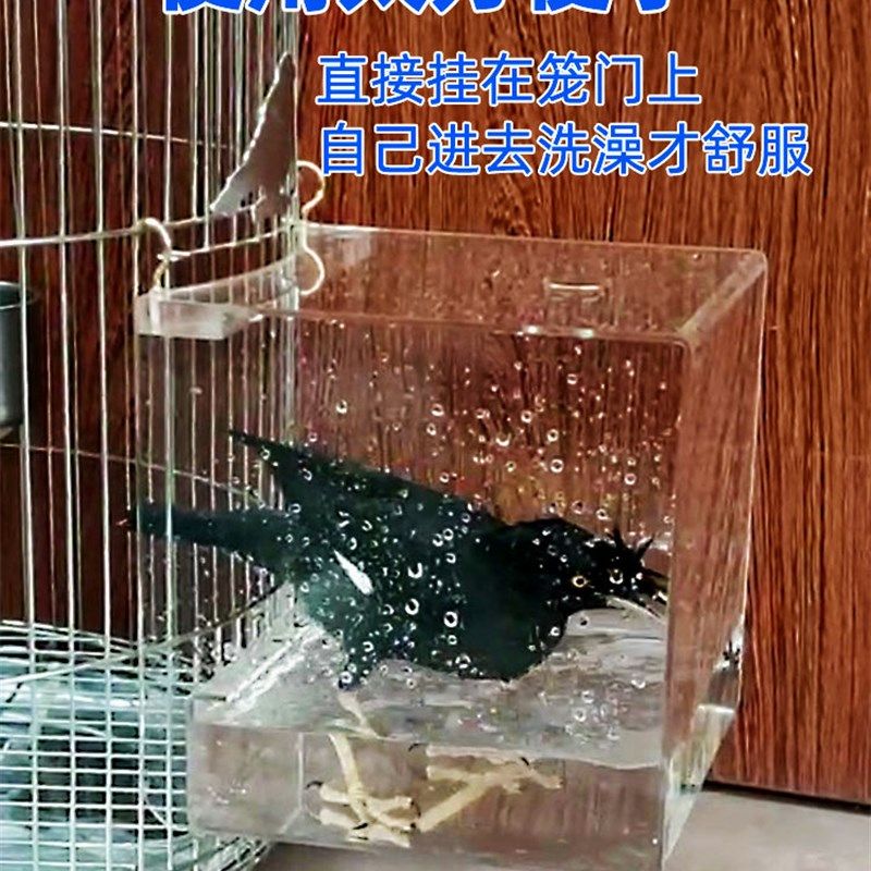 鸟用洗澡盒大号八哥专用洗浴器用品鸟具浴房N特大玄凤鹦鹉洗澡神
