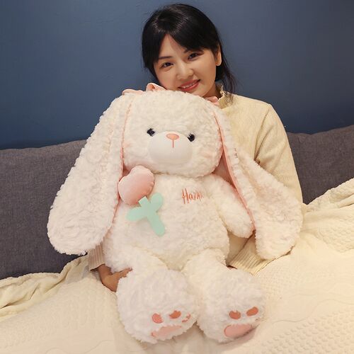 长耳朵兔子玩偶睡觉抱枕公仔小白兔毛绒玩具女Q孩儿童安抚娃娃礼