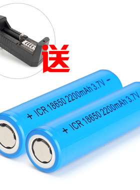 18650平头锂电l池可充电2200毫安喊话器电池手电筒小风扇专用电池