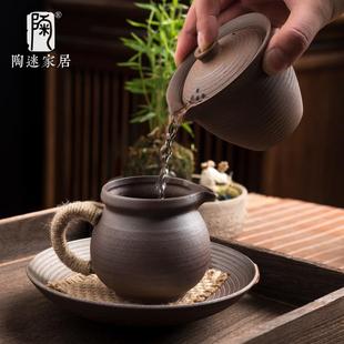 陶迷原矿粗陶无釉茶壶手拉胚手抓壶陶瓷创意家用单壶复古泡茶器