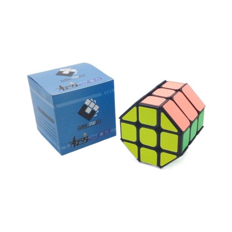 梯色三阶圆柱魔方 3x3阶外形变形魔方3X3cylinder Cube 黑底六色