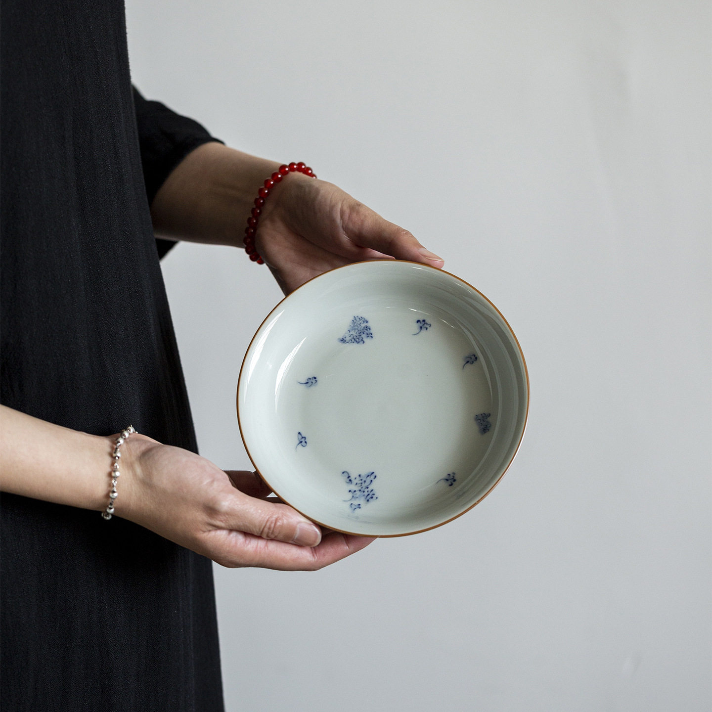 古蓝桂花手绘陶瓷壶承茶道配件泡茶小泡台家用陶瓷水果盘小干果碟,办公设备/耗材/相关服务,其它,淘宝优惠券,粉丝福利购,淘宝优惠卷