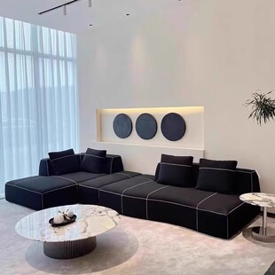 意式布艺沙发设计师现代简约模块转角自由组合bend曲线沙发文艺