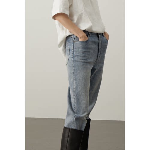 显瘦修身牛仔长裤女休闲