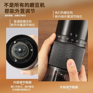 电动磨豆机家用小型咖啡豆研磨机外置调节磨粉器便携咖啡机研磨器
