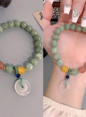 国潮ins学生闺蜜平安扣手链小众设计轻奢中式森系复古风甜美手绳