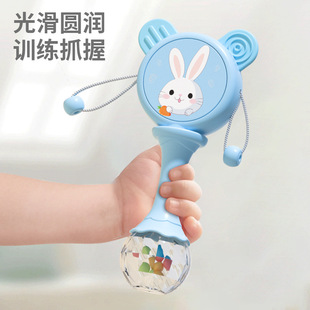 拨浪鼓婴儿手摇益智玩具0-3岁六月龄6波浪鼓沙锤牙胶音乐宝宝