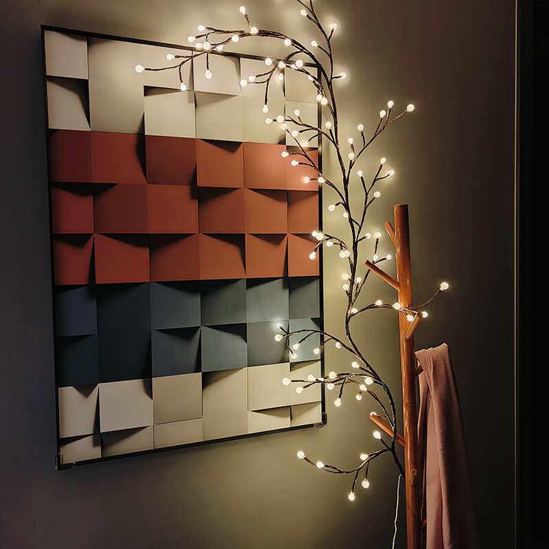 LED树枝藤条灯太阳能彩灯房间卧室装饰闪灯串满天星网红户外布置