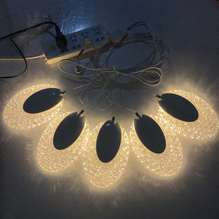 2021新款 饰婚礼亚克力路引灯 婚庆道具5头LED贝壳吊灯婚礼堂吊顶装