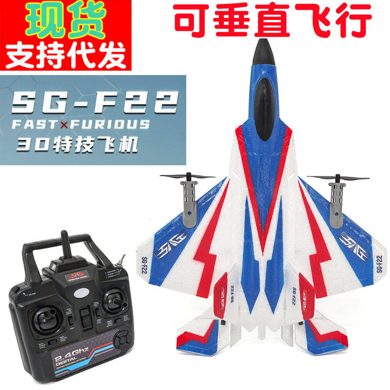 SG-F22 四通3D特技遥控飞机固定翼战斗机泡沫LED吊机翻滚倒飞航模