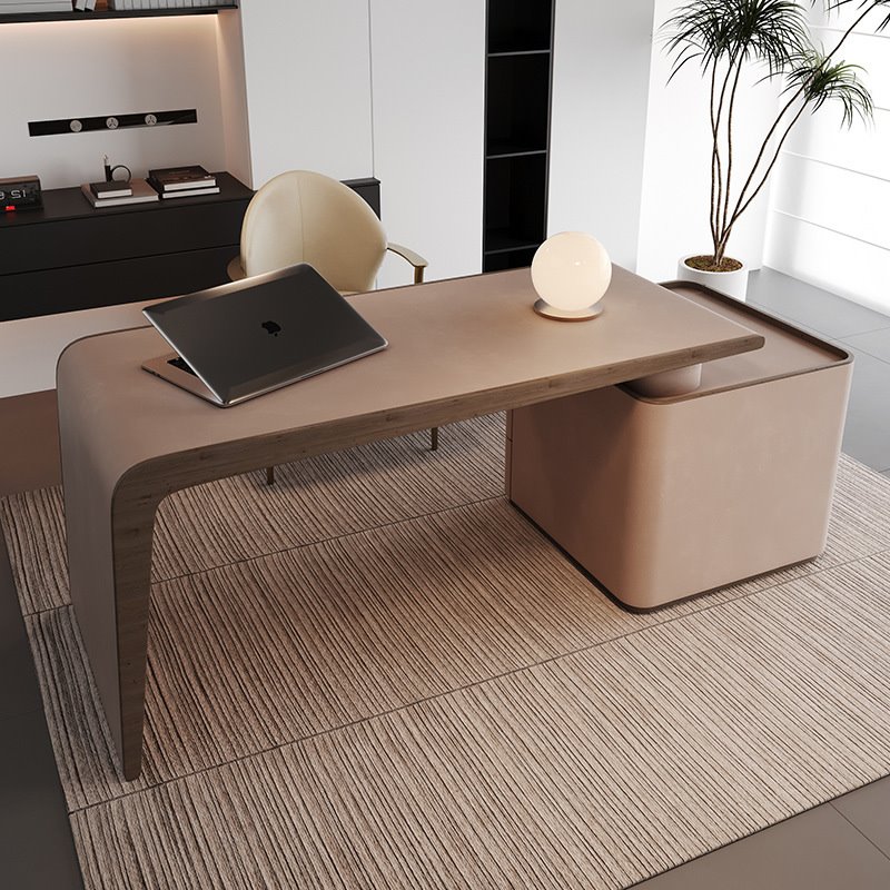 意式极简书桌设计师高档书房家用办公桌写字台轻奢现代简约电脑桌