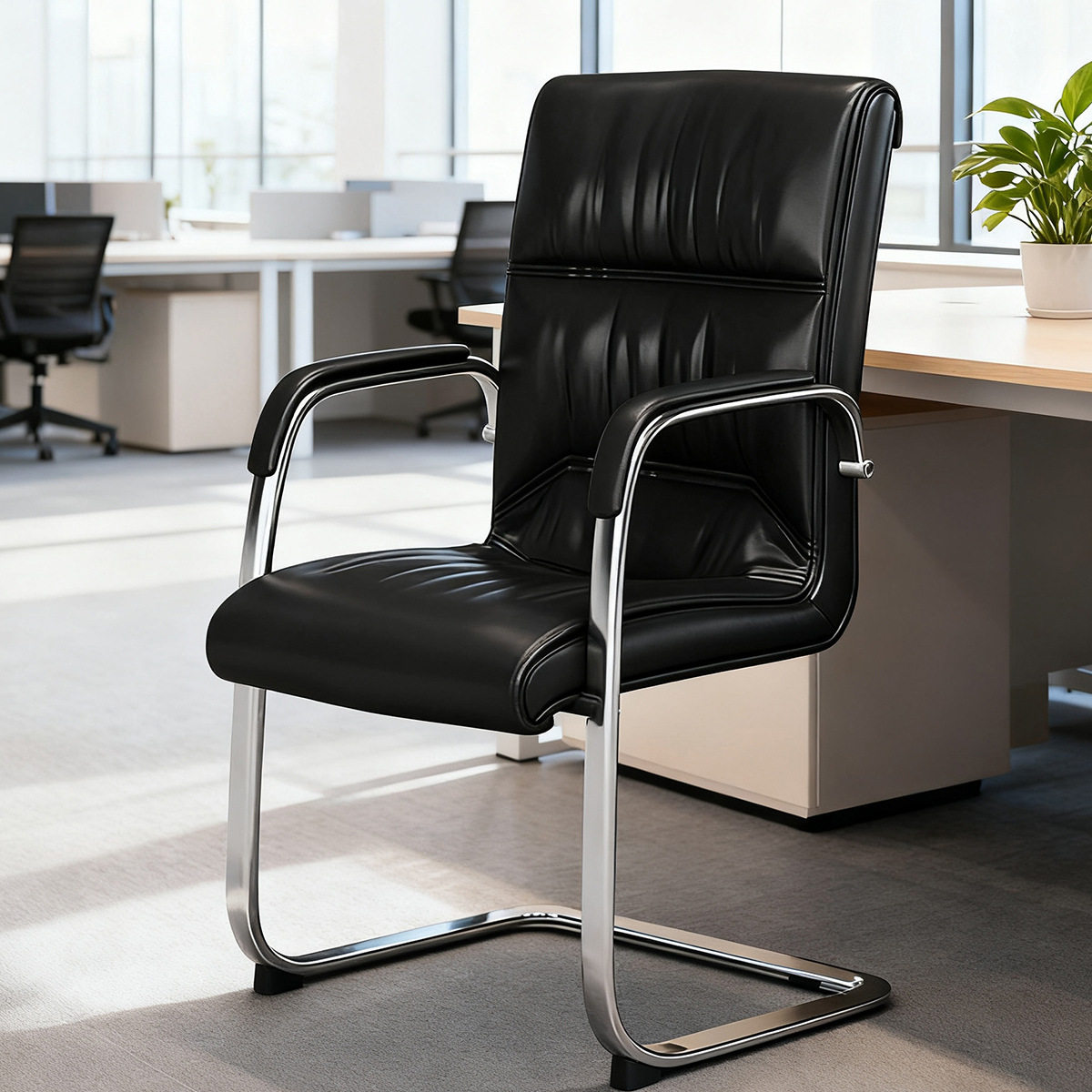会议椅职员皮质办公椅弓形简约现代办公室员工培训电脑椅会客椅子,模玩/动漫/周边/娃圈三坑/桌游,文化/体育周边,淘宝优惠券,粉丝福利购,淘宝优惠卷