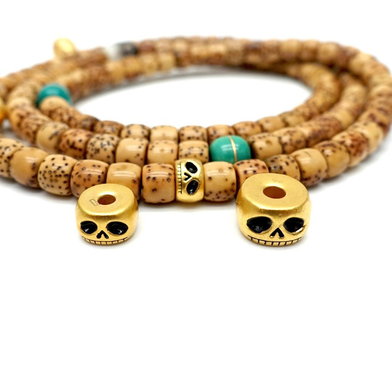 s925纯银镀金尸陀林直切隔珠厚隔片阿呆文玩配珠diy小金刚百香籽