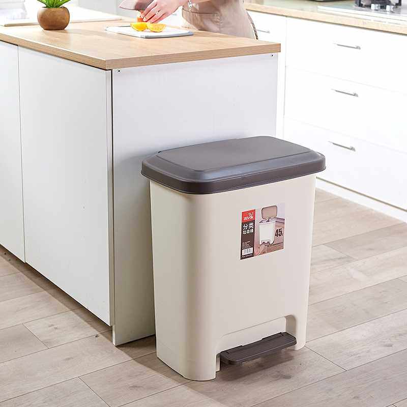 飞达三和大容量带盖垃圾箱家用客厅厨房双踏板脚踏式二分类垃圾桶,家庭/个人清洁工具,垃圾桶,淘宝优惠券,粉丝福利购,淘宝优惠卷