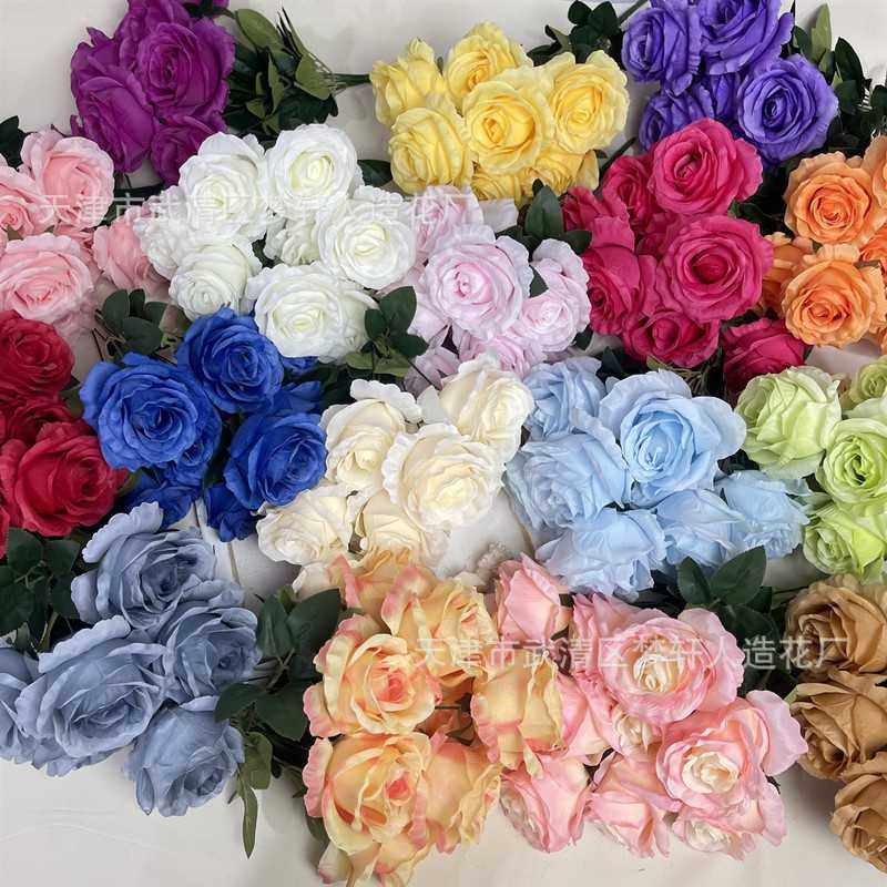 仿真23色把束9头玫瑰花 婚庆路引插花手捧波浪玫瑰 家居装饰,鲜花速递/花卉仿真/绿植园艺,仿真花,淘宝优惠券,粉丝福利购,淘宝优惠卷