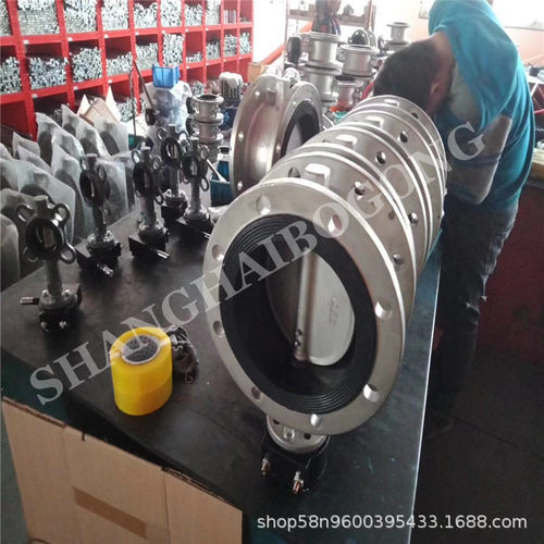 D341XP-16P 不锈钢板软密封法兰蝶阀 DN100 中心垂直板涡轮蝶阀